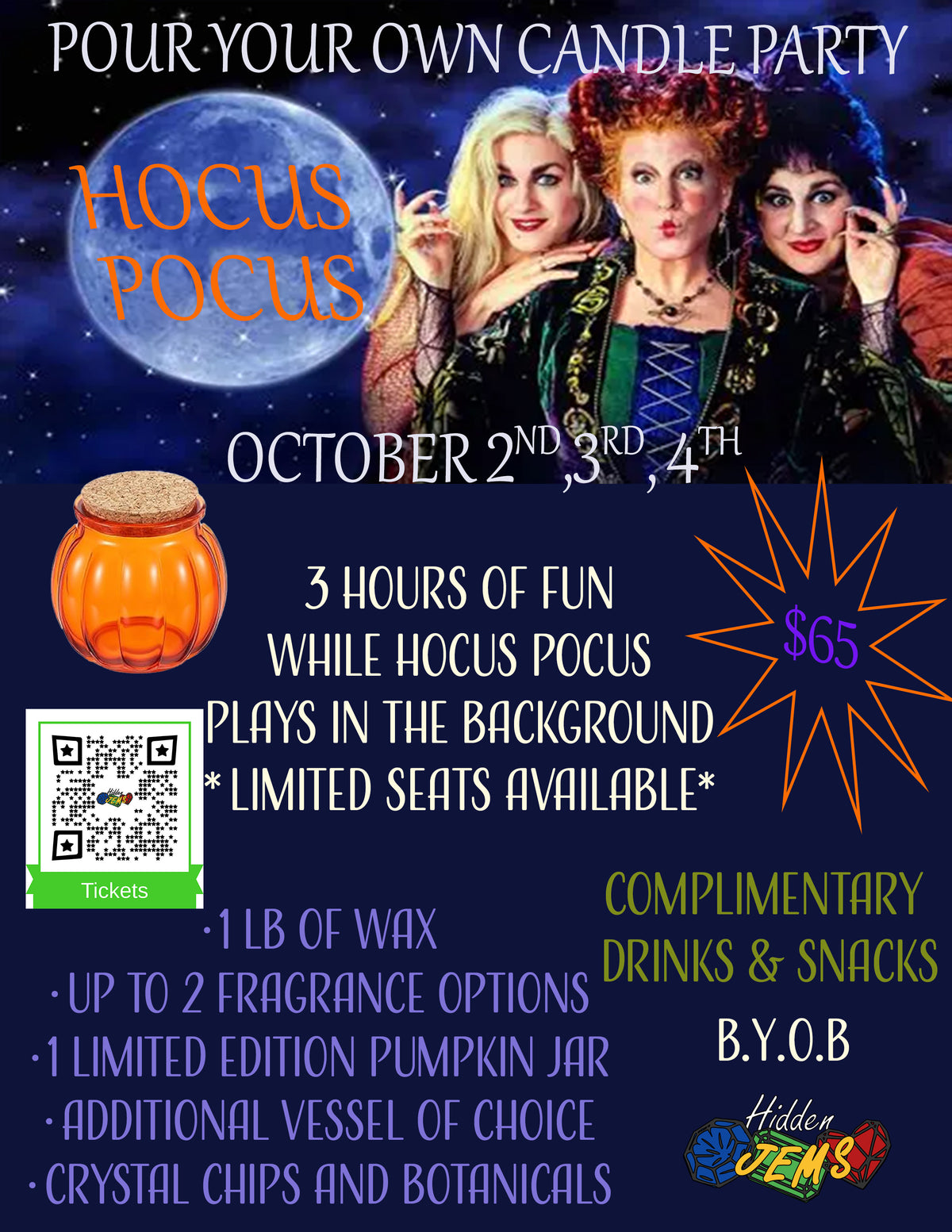 Hocus Pocus - Pour Your Own Candle Party